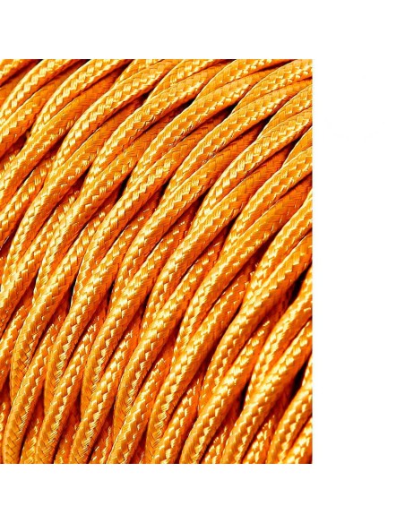 Carrete cable textil trenzado h03vv-f 2 x 0,75 mm oro oscuro, 25 m