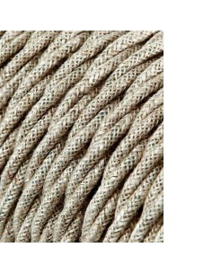 Carrete cable textil trenzado h03vv-f 2 x 0,75 mm lino, 25 m