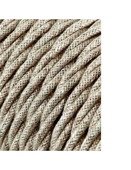 Carrete cable textil trenzado h03vv-f 2 x 0,75 mm lino, 25 m