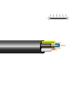Manguera tubular h05vv-f 6 g 1,00 mm negra euro/m
