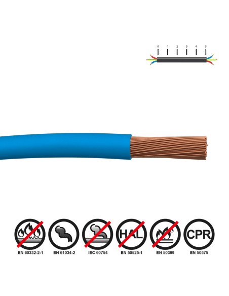 Cablecillo h07z1-k 1,50 mm azul euro/m
