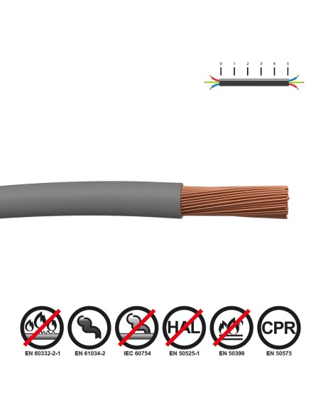 Cablecillo h07z1-k 2,50 mm gris euro/m
