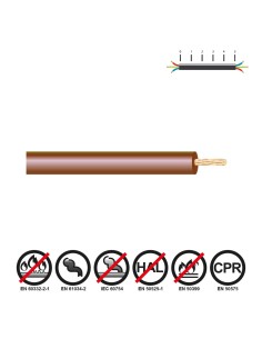 Cablecillo h07z1-k 6,00 mm marrón euro/m