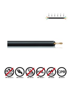 Cablecillo h07z1-k 6,00 mm negro euro/m