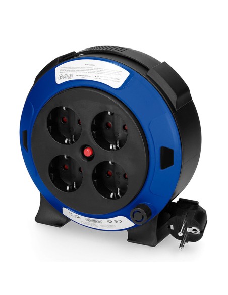 Enrollacables 05 m 3 g 1,00 mm 4 tomas bipolares con t/tl hogar con protector termico