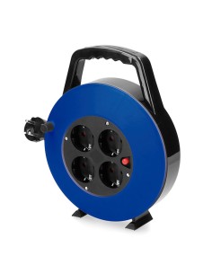 Enrollacables 10 m 3 g 1,00 mm 4 tomas bipolares con t/tl hogar con protector termico