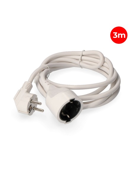 Prolongador con 1 toma 2p+t, 16a 250v~ 3 m de cable h05vv-f 3g1,5mm, blanco