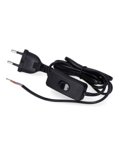 Conexion con interruptor 3a 1,5m 2x0,75mm manguera plana negra edm