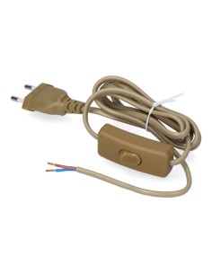 Conexion con interruptor 3a 1,5m 2x0,75mm manguera plana dorado edm