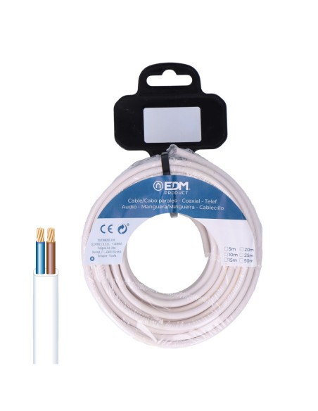 Carrete manguera plana h05vvh2-f 2 x 1,00 mm blanca, 10 m