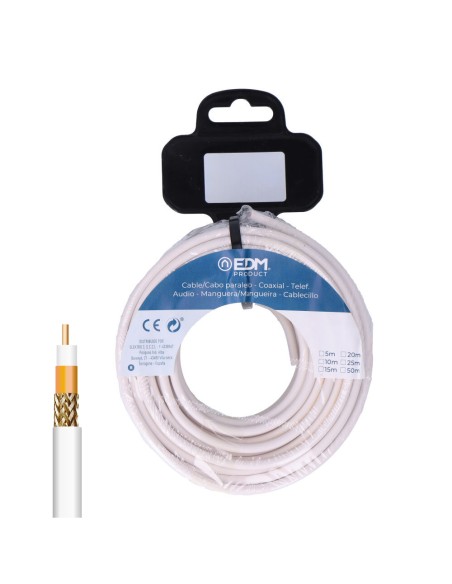 Carrete cable coaxial apantallado cobre 25 m