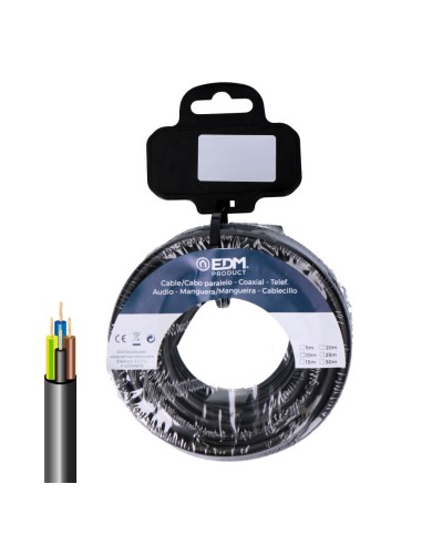 Carrete manguera tubular vv-k06/1kv 4 g 2,50 mm negra, 20 m