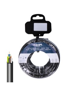 Carrete manguera tubular vv-k06/1kv 5 g 2,50 mm negra, 10 m