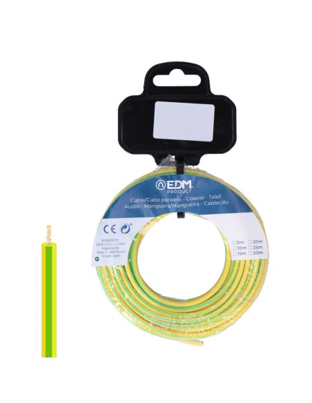 Carrete cablecillo h07z1-k 1,50 mm bicolor, 15 m