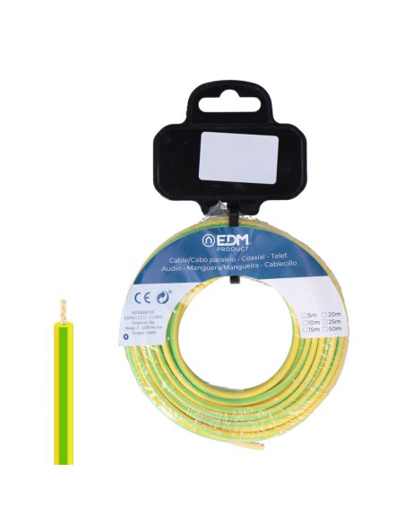 Carrete cablecillo h07z1-k 4,00 mm bicolor, 5 m