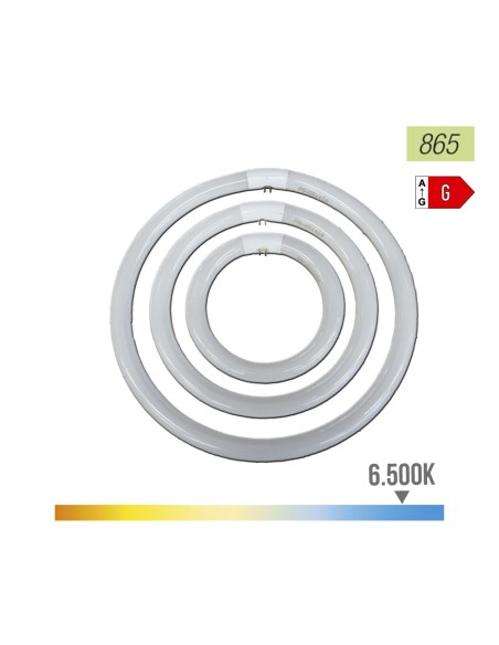 Tubo fluorescente circular trifosforo 32 w 6500 k luz fría ø30 cm