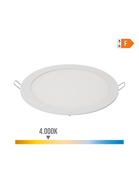 Downlight led empotrable redondo 20 w luz día 4000 k 1500 lm blanco ø22,5 cm