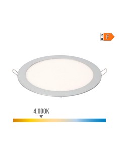 Downlight led empotrable redondo 20 w luz dia 4000 k 1500 lm cromado ø 22,5 cm