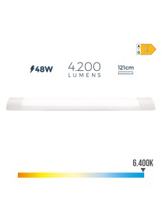 Regleta led 48 w 6500 k luz fria 4200 lm 121,3 x 3,1 x 12 cm
