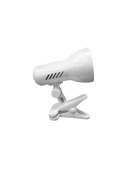 Foco con pinza, modelo galaxy, e27, 60 w (bombilla no incluida), color blanco, ø 8 x 13,5 x 19 cm