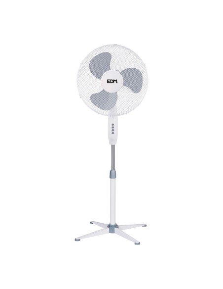 Ventilador de pie, blanco, potencia 45 w, db 60, aspas ø40 cm, altura regulable 105-125 cm