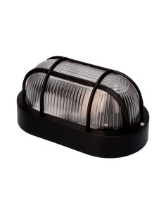 Aplique oval modelo tarragona ip54 1 x e27 40 w 11,4 x 20,2 x 10 cm, negro