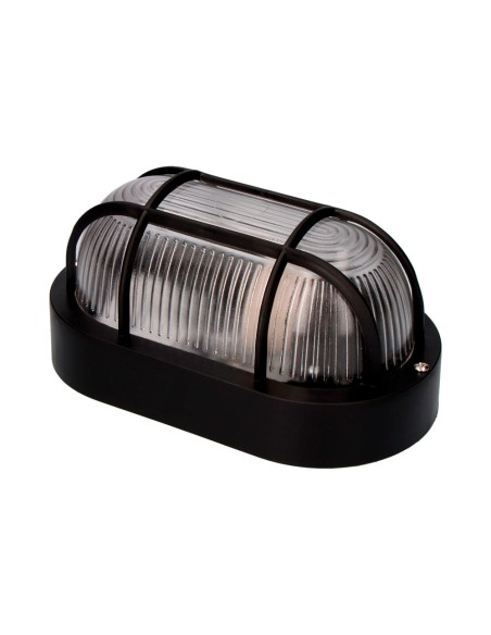 Aplique oval modelo tarragona ip54 1 x e27 40 w 11,4 x 20,2 x 10 cm, negro