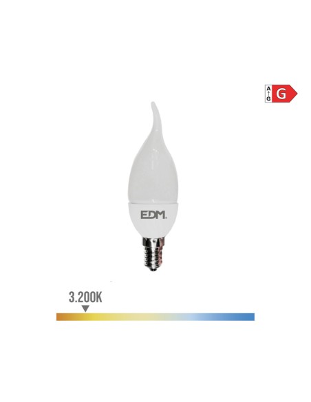 Bombilla vela led e14 5 w 400 lm 3200 k luz calida ø3,5 x 12 cm