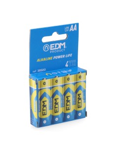 Pila edm alkalina long life aa - lr06 1,5v (blister 4 uds) ø14,5 x 50,5 mm