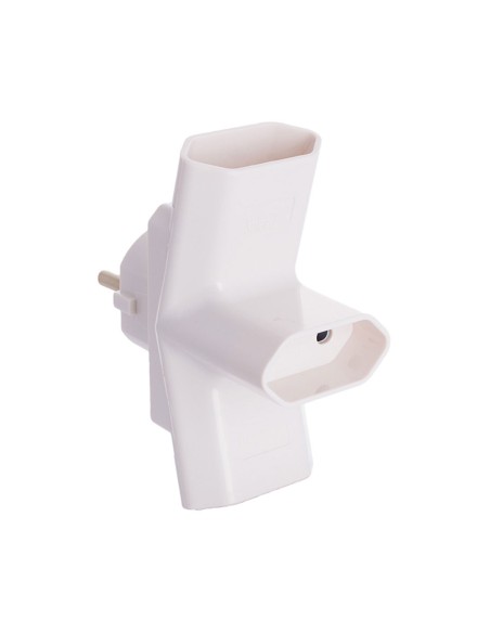 Clavija triple bipolar 16a 250v 4mm 3680w blanco. solera 15097.