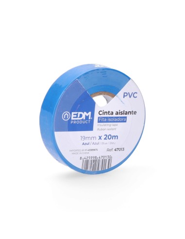 Cinta aislante calidad "supra" azul 19 mm x 20 m