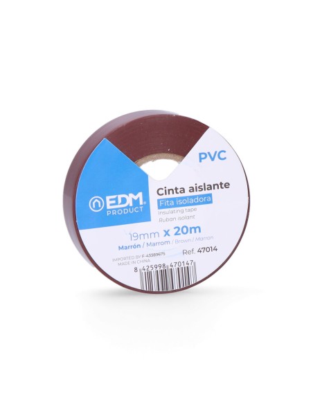 Cinta aislante calidad "supra" marron 19 mm x 20 m
