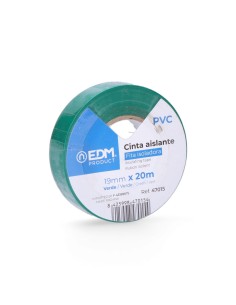 Cinta aislante calidad "supra" verde 19 mm x 20 m