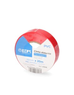 Cinta aislante calidad "supra" roja 19 mm x 20 m
