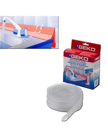 Guarnicion pvc para lavabos - fregaderos transparente 130 cm