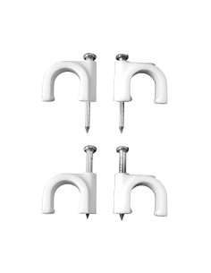 Grapa para cable manguera tubular 2 x 0,75 mm n°05, blanca, caja 100 uds