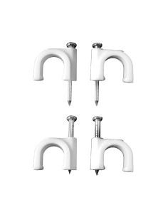 Grapa para cable manguera tubular 2 x 1,0 mm n°06, blanca, caja 100 uds