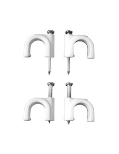 Grapa para cable manguera tubular 2 x 2,5 mm n°08, blanca, caja 100 uds