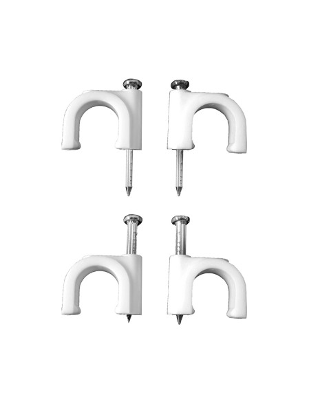 Grapa para cable manguera tubular 2 x 2,5 mm n°08, blanca, caja 100 uds