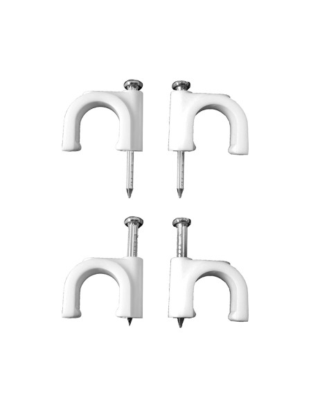 Grapa para cable manguera tubular 2 x 4,0 mm n°09, blanca, caja 100 uds