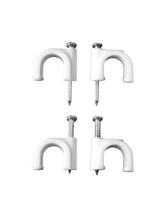 Grapa para cable manguera tubular 2 x 6,0 mm n°10, blanca, caja 100 uds