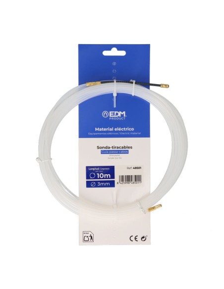 Sonda pasacables guía, nylon, 10 m x 3 mm