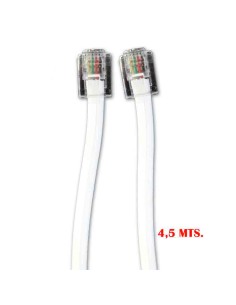 Prolongación telefónica 4,5m 4 vias macho-macho