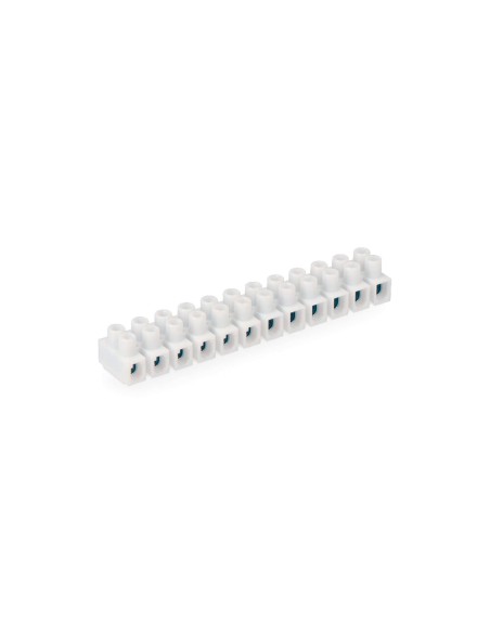 Regleta de conexión de 2.5 mm a 4 mm, 12 conectores, homologada, blanca