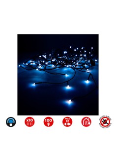 Cortina easy-connect 2x1m 10 tiras 100 leds azul 30v (interior-exterior) total 1,8w
