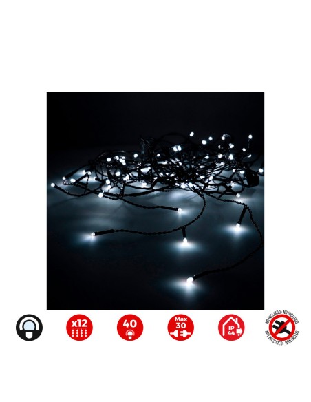 Cortina icicle easy-connect 2x0,5m 12 tiras blanco frío 30v (interior-exterior) total 0,72w