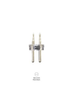 Conector tubo flexilux/flexiled 2 vias 13 mm "recto-punta"