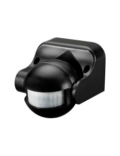 Sensor de movimiento con regulador noche/dia orientable 180° ip44 negro
