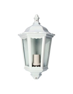 Aplique exterior milan de aluminio y cristal e27 100 w sin bombilla, color blanco, luz hacia arriba