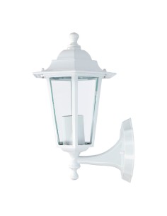 Aplique exterior zurich de aluminio y cristal e27 60 w sin bombilla, color blanco, luz hacia arriba